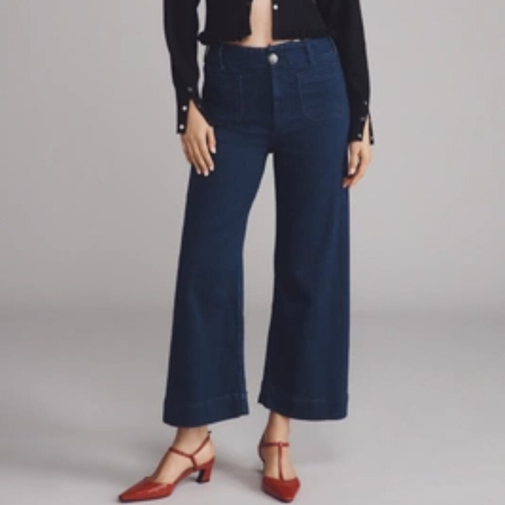 The Colette Crop Wide-Leg Jeans by Maeve (Anthropologie)